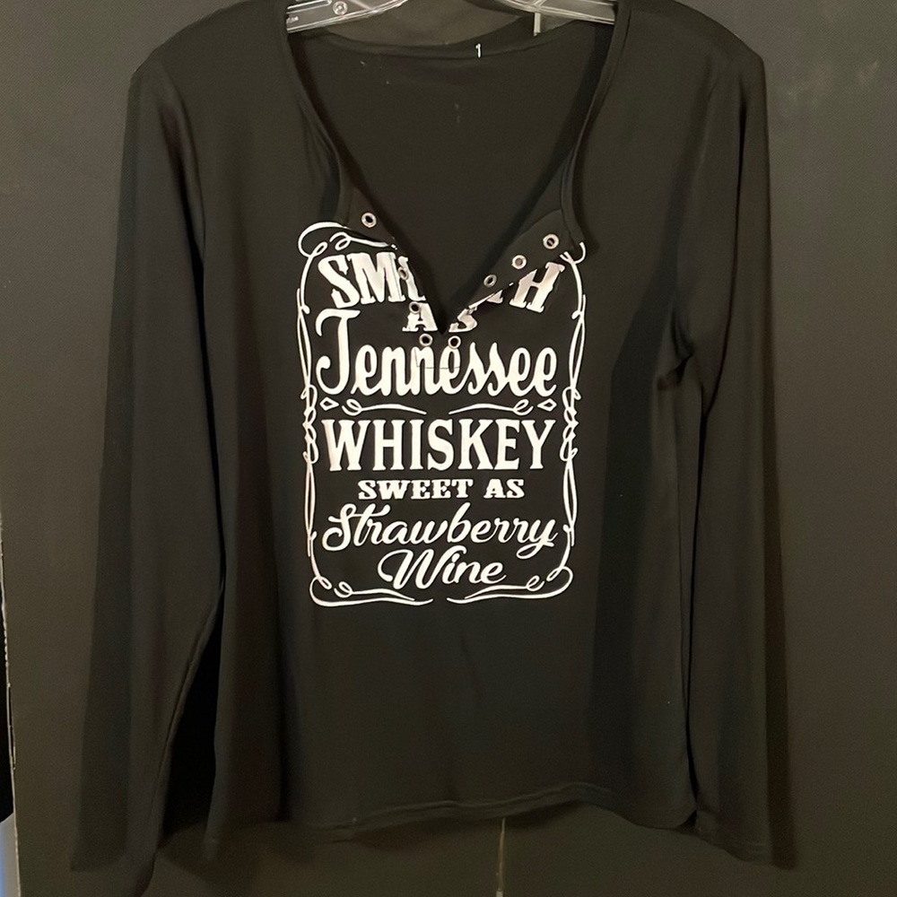 “Smooth as Tennessee Whiskey" Black Long Sleeve T-shirt